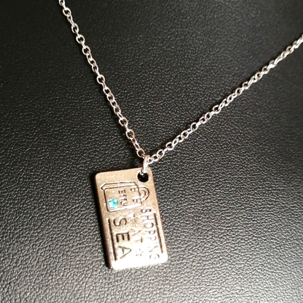 EFFY unisex Silver Pendant with Blue  Aquamarine Necklace 22" long